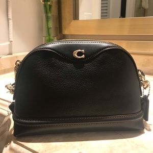 Coach Ivie Refined Black Pebbled Leather Bag